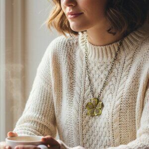 J. Crew Gold and Yellow Floral Necklace